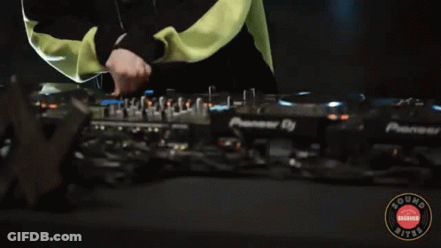 A Person Playing Music On A Pioneer Dj Turntable GIF
