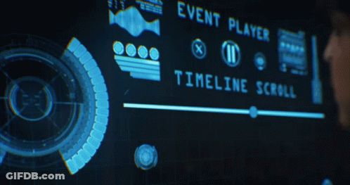 A Person Pressing A Button On A Screen That Says Timeline GIF