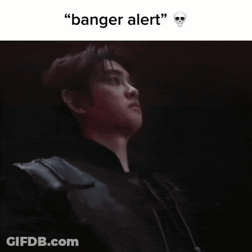 A Person Pressing A Button With The Words " Banger Alert " Above Them GIF