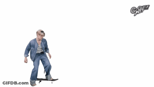 A Person Riding A Skateboard With The Words Let 'S Go Behind Him GIF