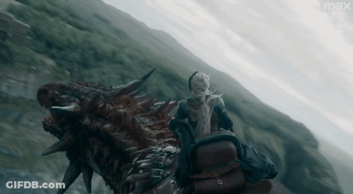 A Person Riding On The Back Of A Dragon With The Word Max On The Bottom GIF