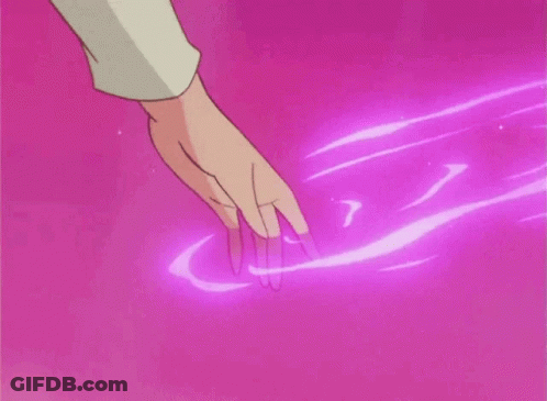 A Person 'S Hand Is Reaching Out To Touch A Pink Surface GIF