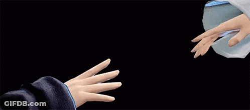 A Person 'S Hand Is Touching Another Person 'S Hand . GIF