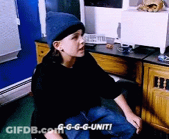 A Person Sitting In Front Of A Computer With The Words G-G-G-Unit On The Bottom GIF