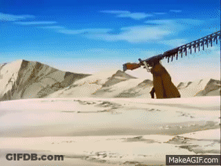 A Person Standing In The Middle Of A Snowy Desert With Makeagif.com Written In The Corner GIF