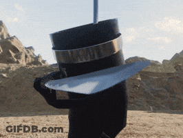 A Person Wearing A Black Hat With A Silver Band Around The Brim GIF