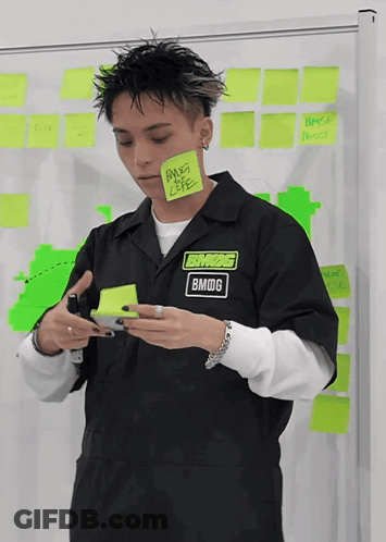 A Person Wearing A Black Shirt With A Patch That Says Bmwg GIF