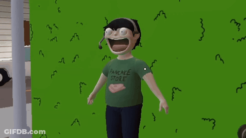 A Person Wearing A Green Shirt That Says Pancake Store GIF