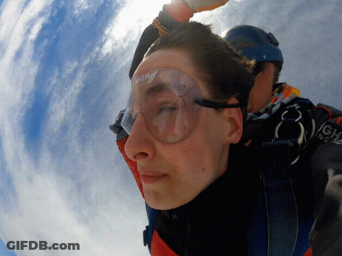A Person Wearing A Helmet And Goggles That Say High On It GIF