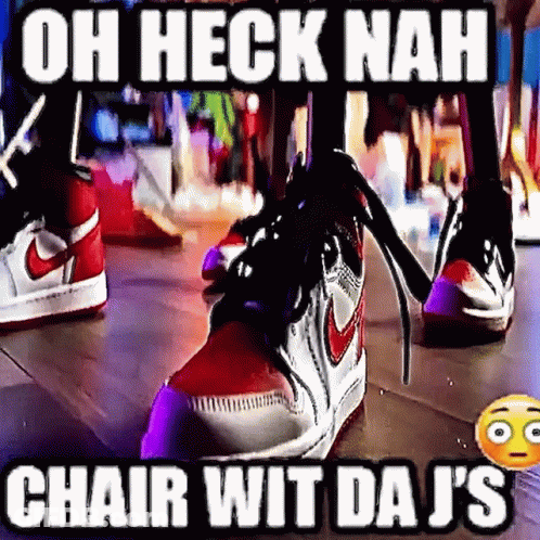 A Person Wearing A Pair Of Red And White Nike Shoes GIF