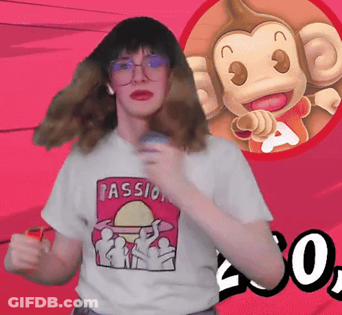 A Person Wearing A Passion T-Shirt With A Picture Of A Monkey On It GIF