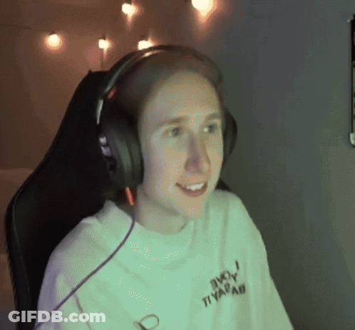 A Person Wearing Headphones And A T-Shirt That Says ' I 'M A ' On It GIF