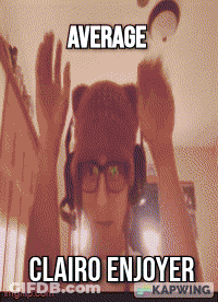 A Person Wearing Headphones And A Teddy Bear Hat With The Words Average Clairo Enjoyer GIF
