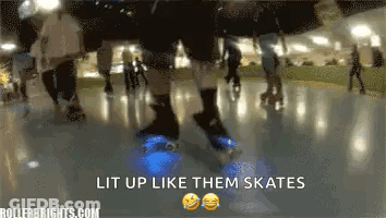 A Person Wearing Roller Skates With Lights On Their Feet GIF