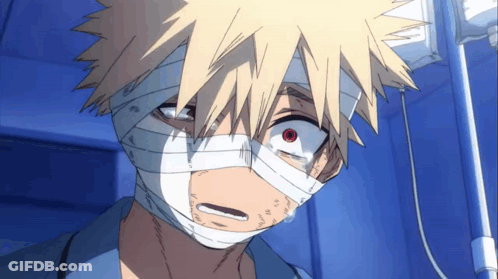 A Person With A Bandage On Their Face And A Red Eye GIF