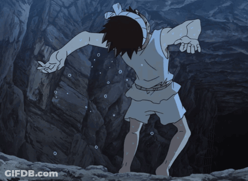 A Person With A Bandage On Their Head Is Bending Over GIF