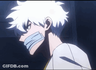 A Person With A Bandage On Their Mouth Is Looking At The Camera GIF