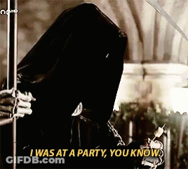 A Person With A Hood On Says I Was At A Party , You Know GIF
