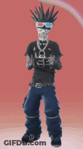 A Person With A Mohawk On Their Head Is Dancing GIF