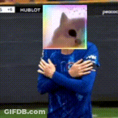 A Person With A Picture Of A Dog On Their Face GIF