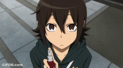 A Person With A Spray Bottle In Their Hand With The Number 10 On Their Face GIF