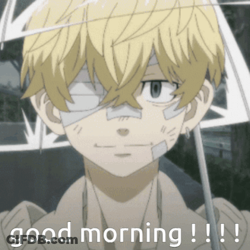 A Person With Bandages On Their Face Is Holding An Umbrella And Says Good Morning GIF