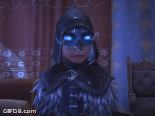 A Person With Blue Eyes And A Hood GIF