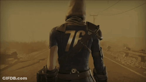 A Person With The Number 76 On Their Back Is Walking Down A Road GIF