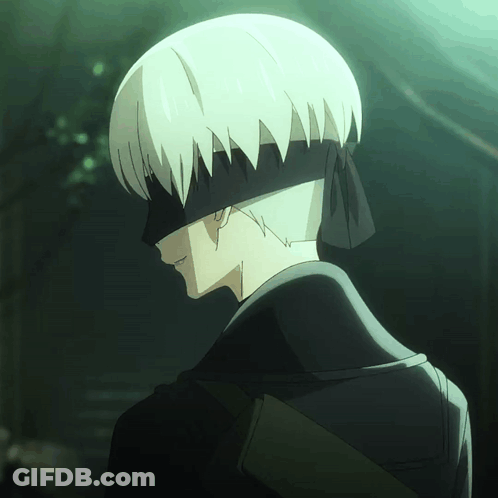 A Person With White Hair And A Black Headband GIF