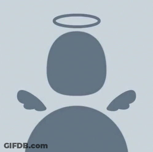 A Person With Wings And A Halo On Their Head . GIF