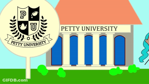 A Petty University Building With A Sign In Front GIF