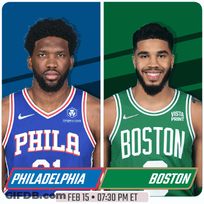 A Philadelphia And Boston Basketball Game Is Scheduled For Feb 15 At 7:30 Pm Et GIF