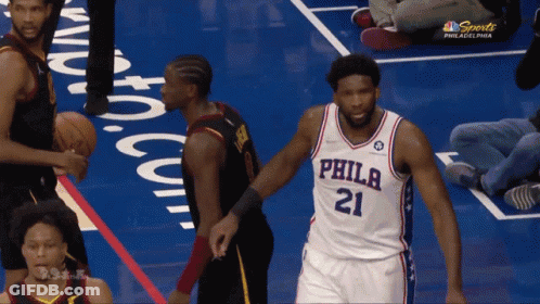 A Philadelphia Basketball Player Wearing Number 21 GIF