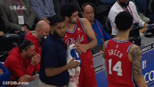 A Philadelphia Basketball Player With The Number 14 GIF