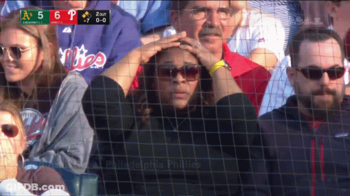 A Philadelphia Phillies Game Is Being Shown On A Television Screen GIF