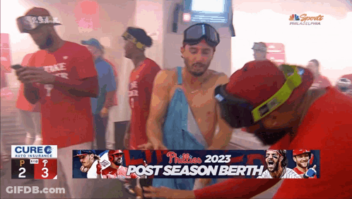 A Philadelphia Phillies Post Season Berth Advertisement On A Tv Screen GIF