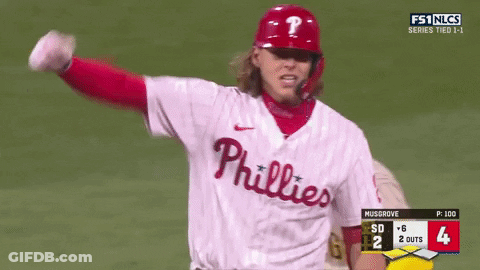 A Phillies Baseball Player Throws A Ball In A Game GIF