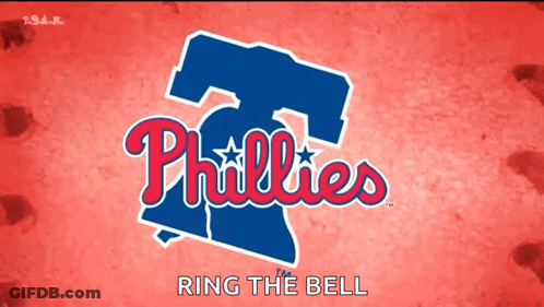 A Phillies Logo On A Red Background GIF