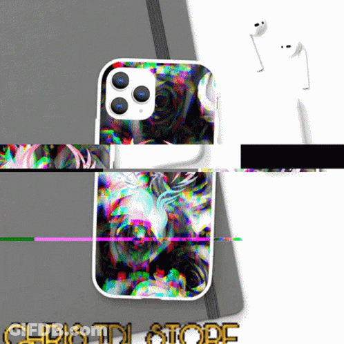 A Phone Case With A Picture Of A Deer On It And The Words Christi Store Below It GIF