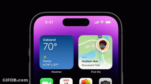 A Phone Displaying The Weather And A Map GIF