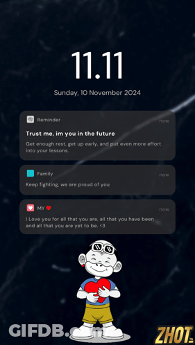 A Phone Screen Shows A Reminder For Sunday November 10 GIF