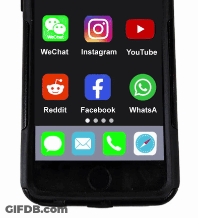 A Phone Screen Shows The Icons For Wechat Instagram Youtube And Reddit GIF