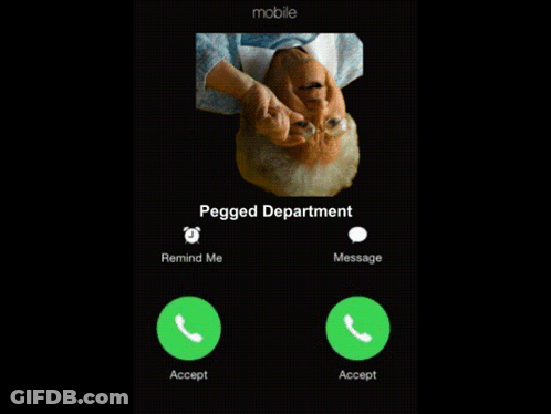 Phone Screen Showing Older Man And Pegged Department GIF