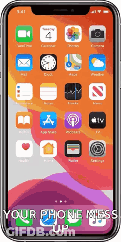 A Phone Screen With The Words Your Phone Mess Up At The Top GIF