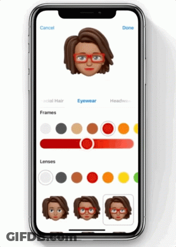 A Phone With A Picture Of A Woman With Glasses On The Screen GIF