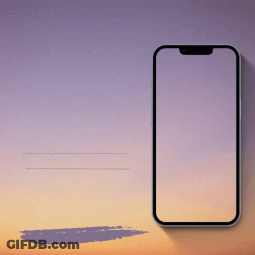 A Phone With A Sunset In The Background And A Blank Screen GIF
