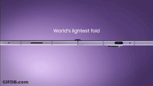 A Phone With The Words World 'S Lightest Fold On It GIF