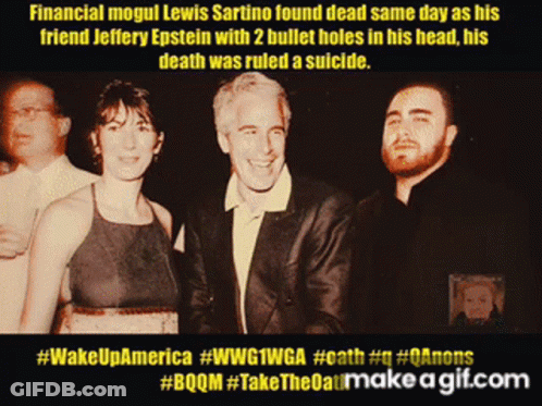 A Photo Of A Man And Woman With The Caption Financial Mogul Lewis Sartino Found Dead GIF