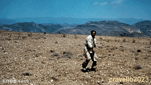 A Photo Of A Man In A Desert Taken By Cravello023 GIF