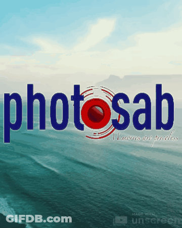 A Photo Of The Ocean With The Words Photosab GIF